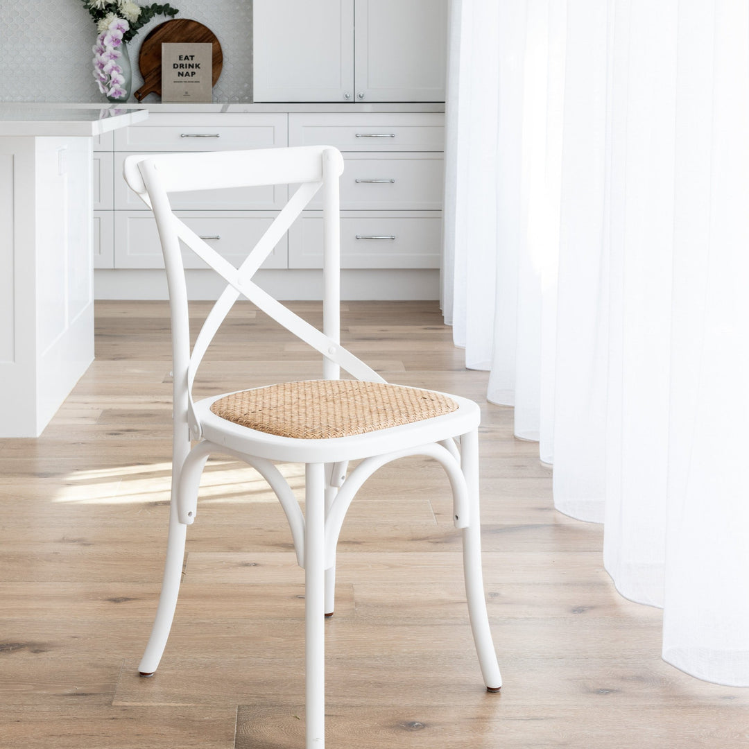 Carter Cross-back Chair With Rattan Seat