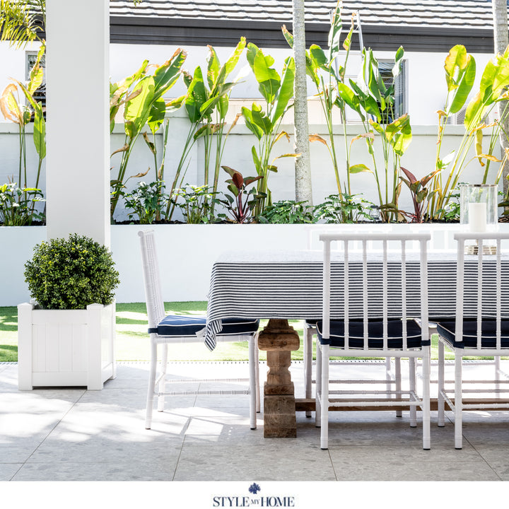 Hamptons Outdoor Square Pvc Planter Box - White