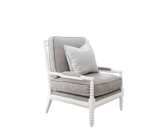 Bobbin Linen And Oak Armchair