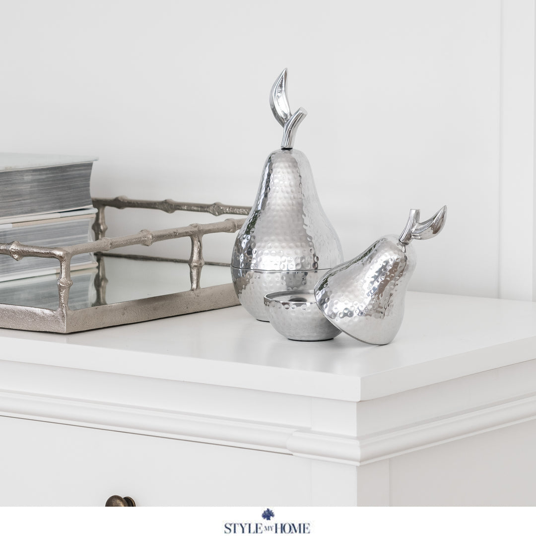 Silver Decorative Pear - 2 Sizes