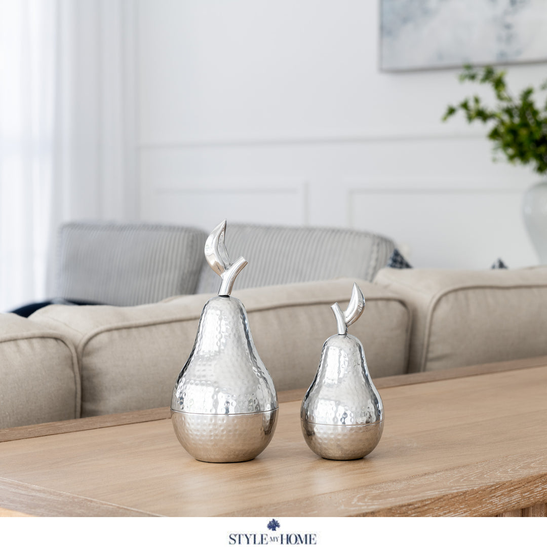 Silver Decorative Pear - 2 Sizes