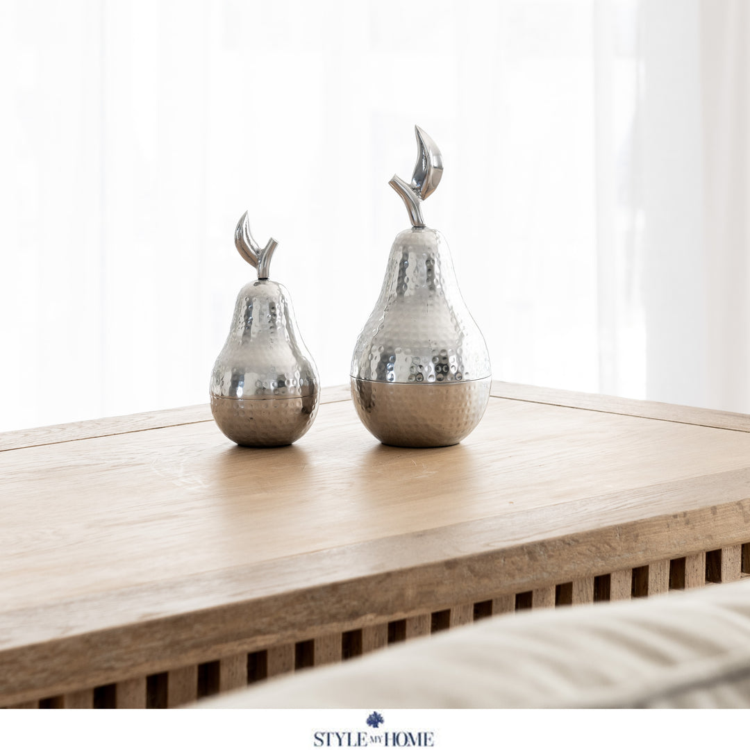 Silver Decorative Pear - 2 Sizes