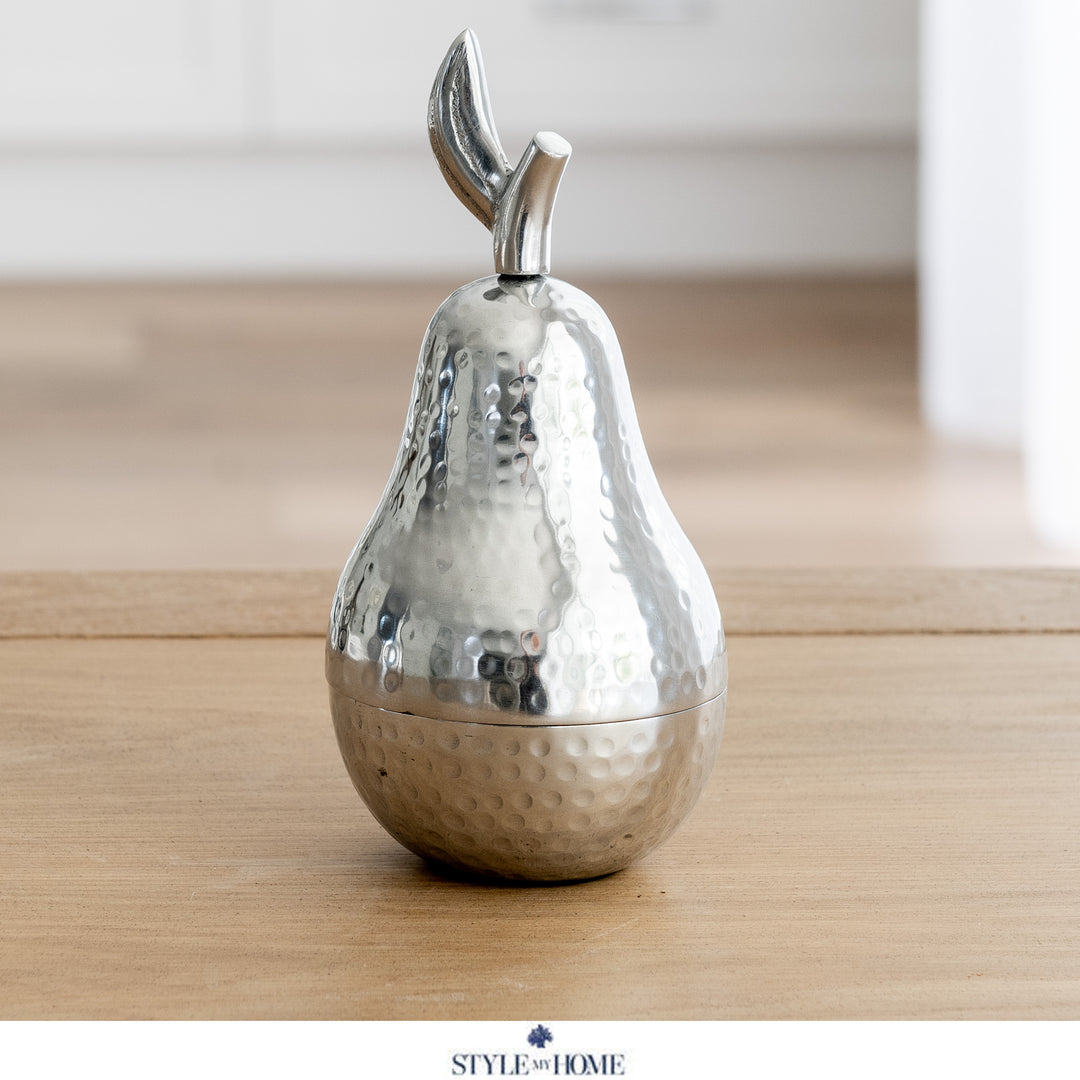 Silver Decorative Pear - 2 Sizes