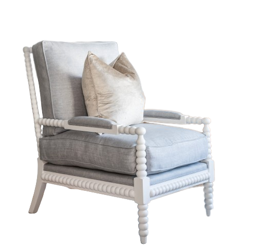 Bobbin Linen And Oak Armchair