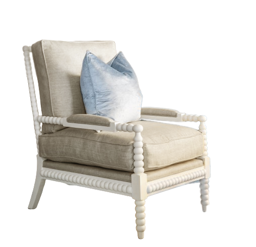 Bobbin Linen And Oak Armchair