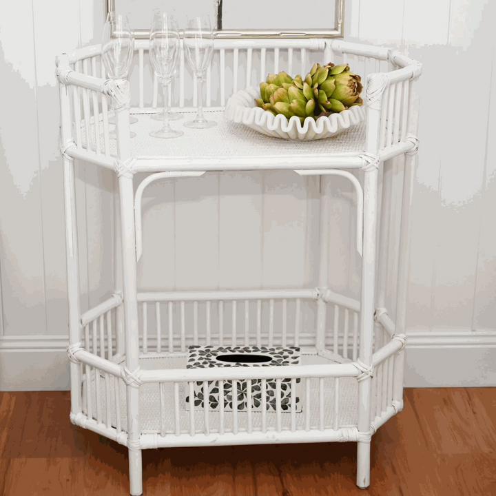 Hamptons bar cart white