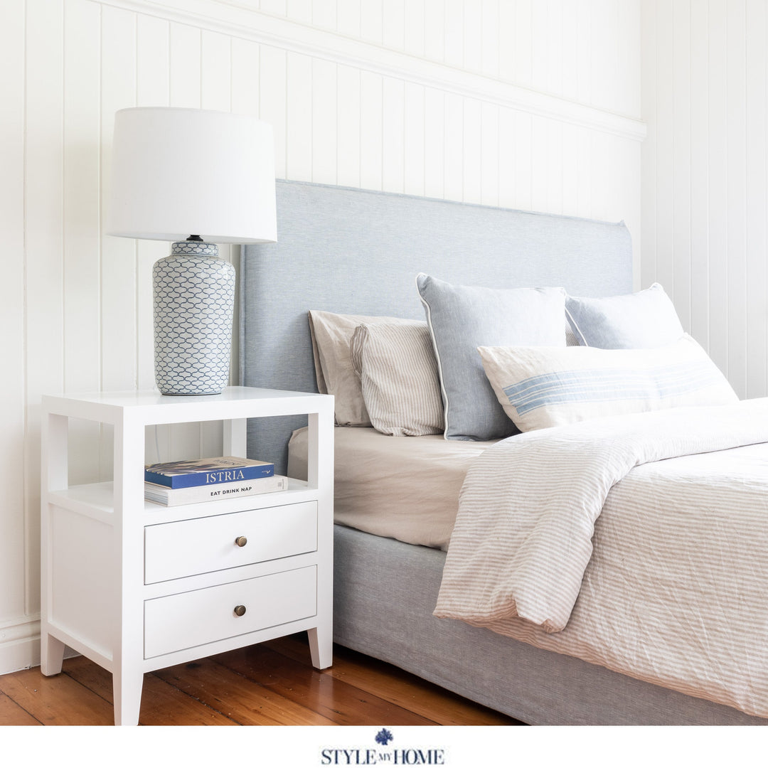 Hamptons bed frame duck egg