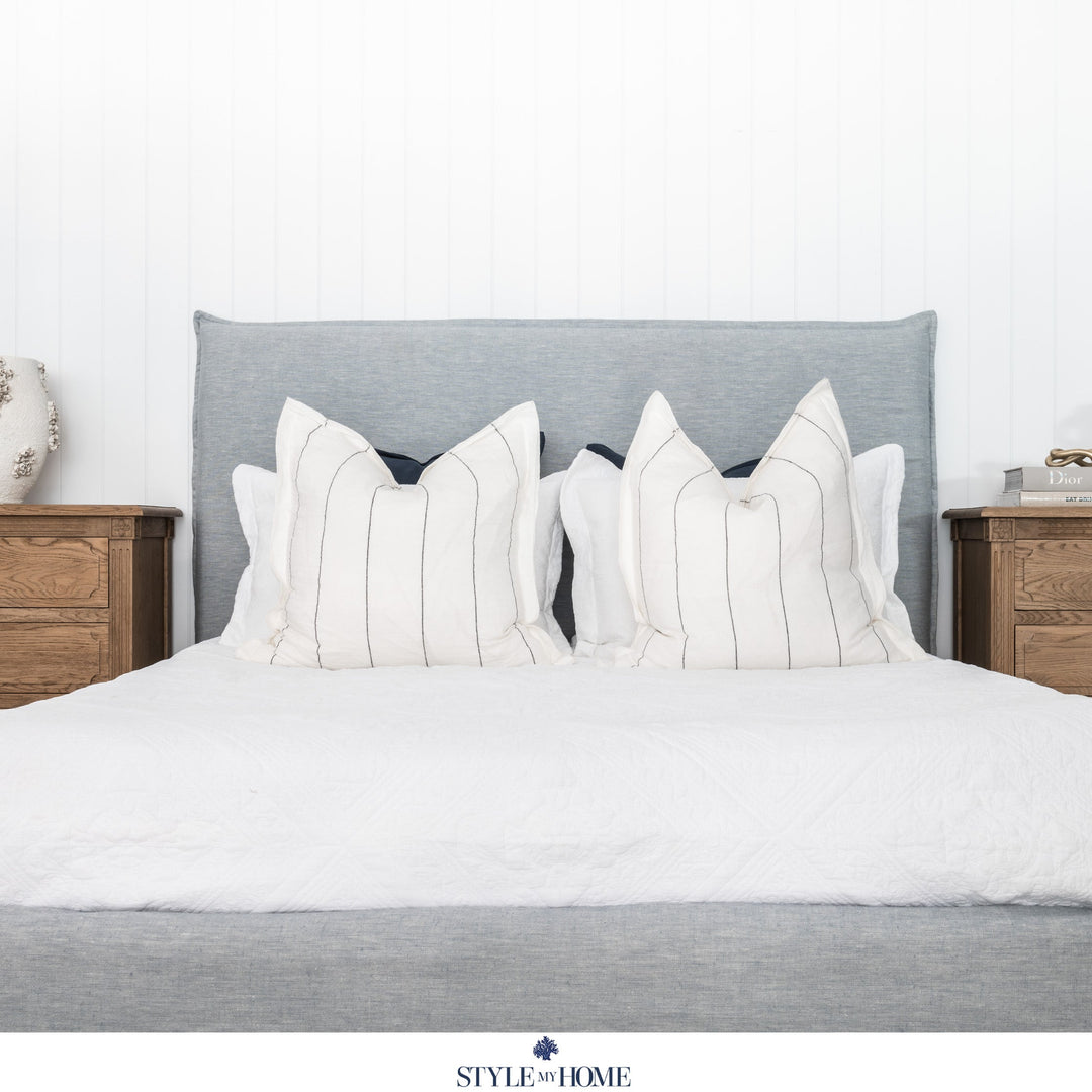 Hamptons bed frame duck egg