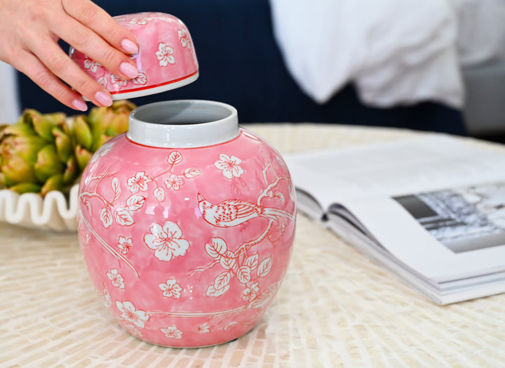 Blush Handpainted Pink Jar