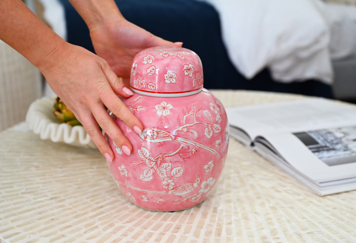 Blush Handpainted Pink Jar