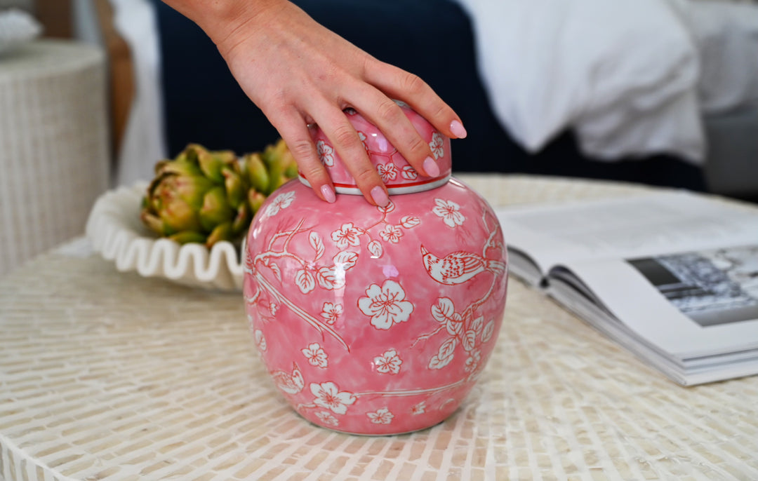 Blush Handpainted Pink Jar