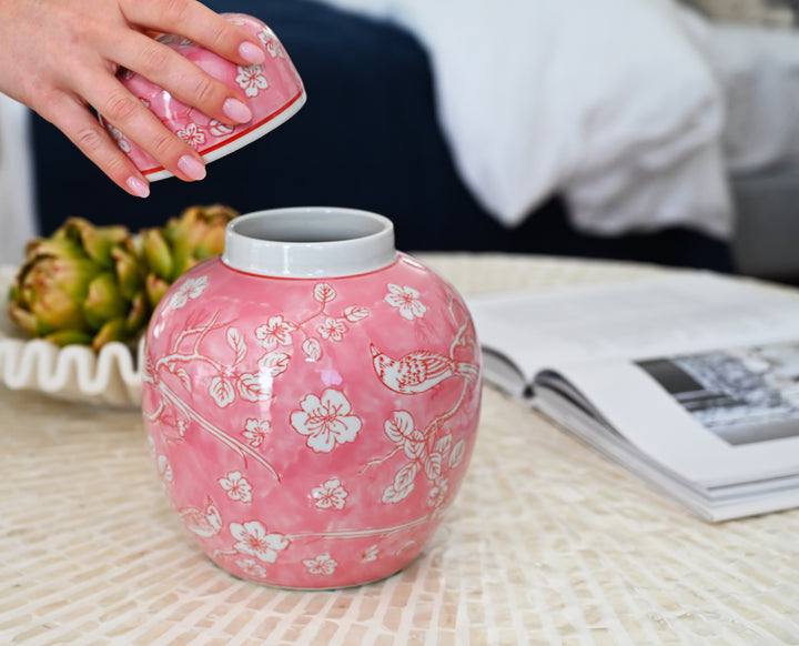 Blush Handpainted Pink Jar