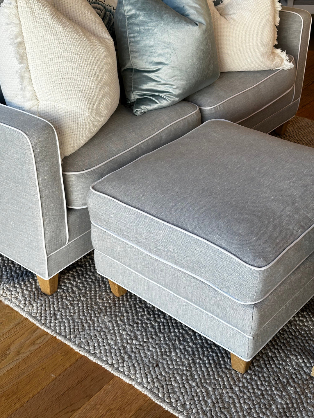 Martha Linen Ottoman