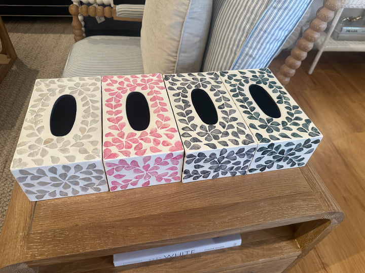 mother of pearl tissue boxes