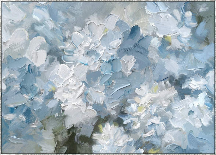 Blue and white Hamptons hydrangea artwork 