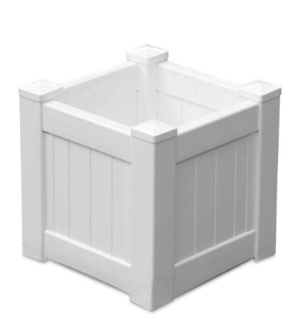 Hamptons Outdoor Square Pvc Planter Box - White