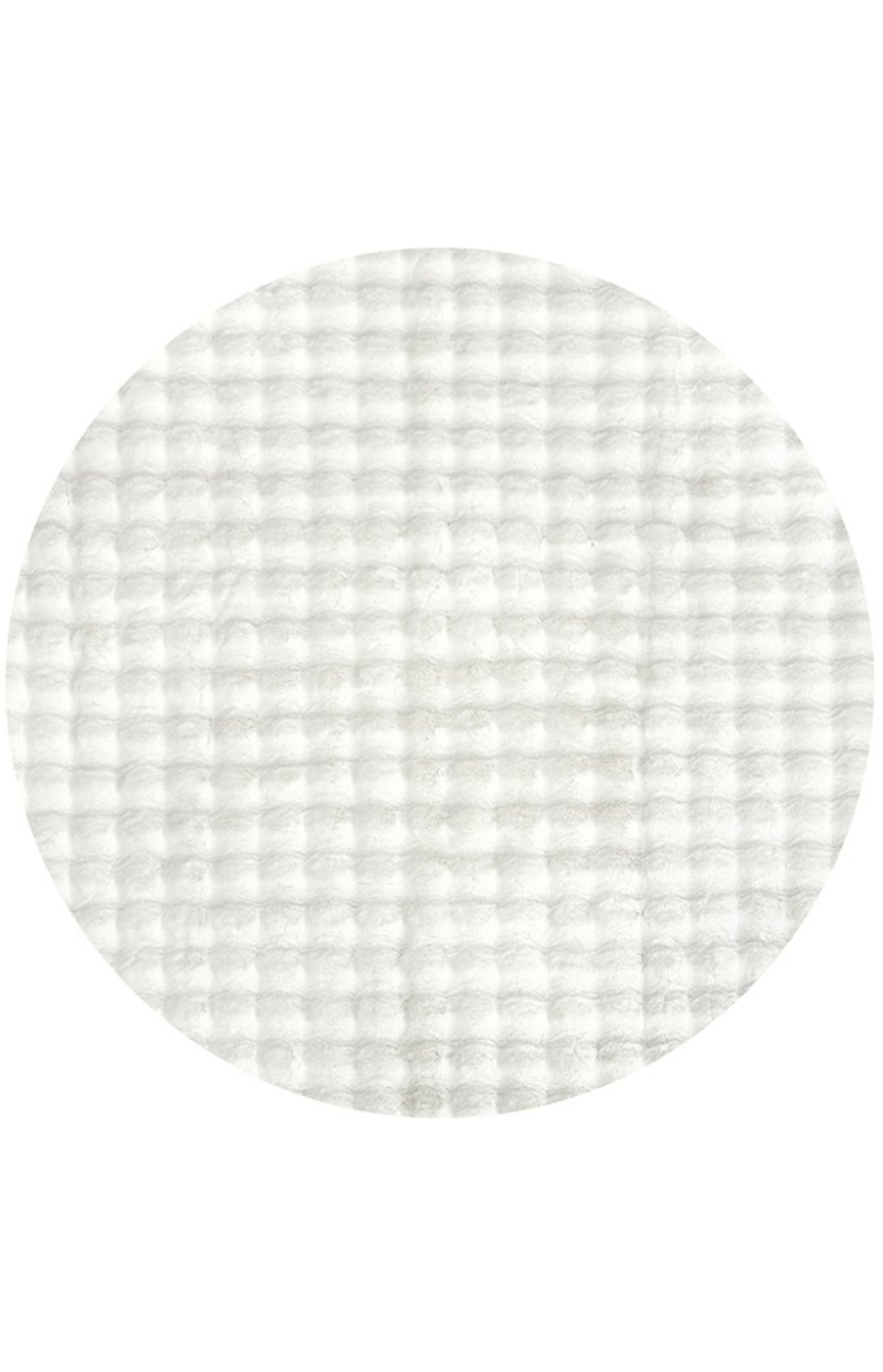 Bubble Round White Washable Rug