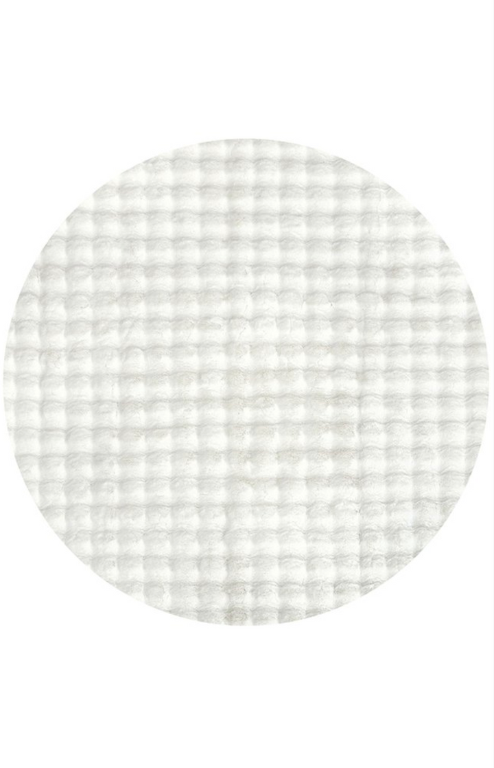 Bubble Round White Washable Rug