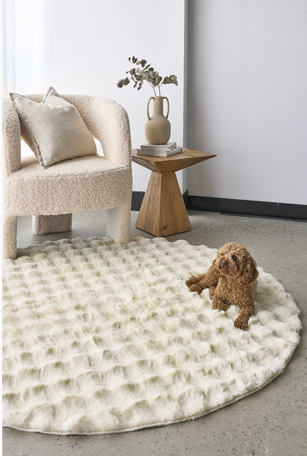 Bubble Natural Washable Rug