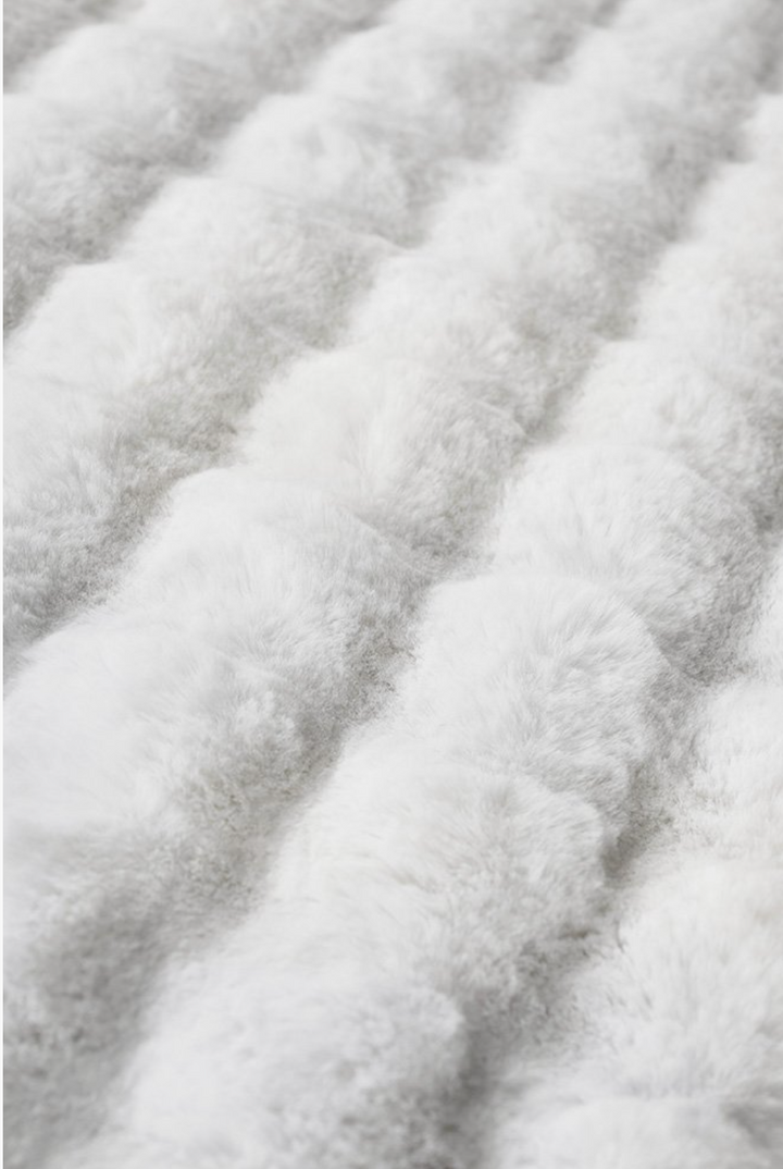 Bubble Round White Washable Rug