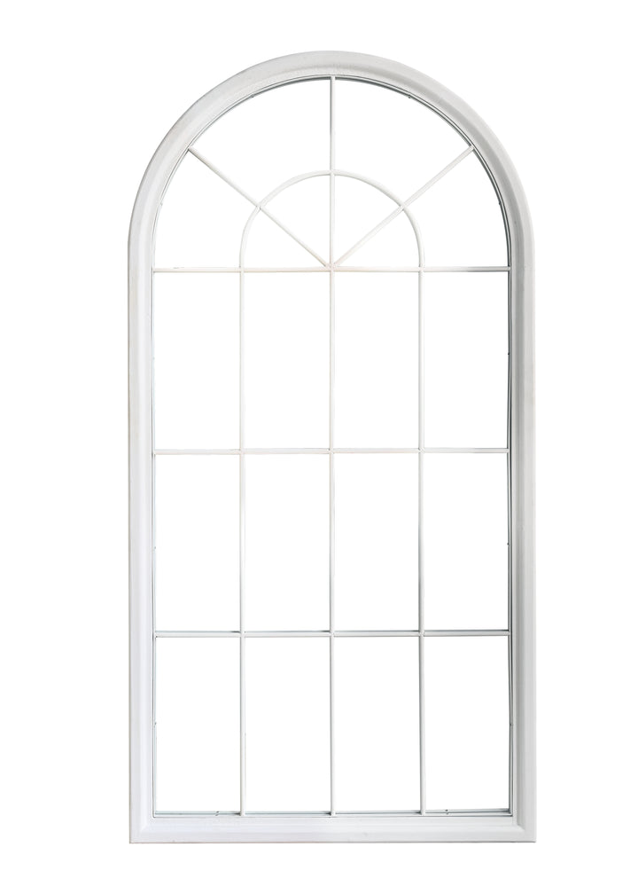 'Cathedral' Extra Long White Arched Wall Mirror