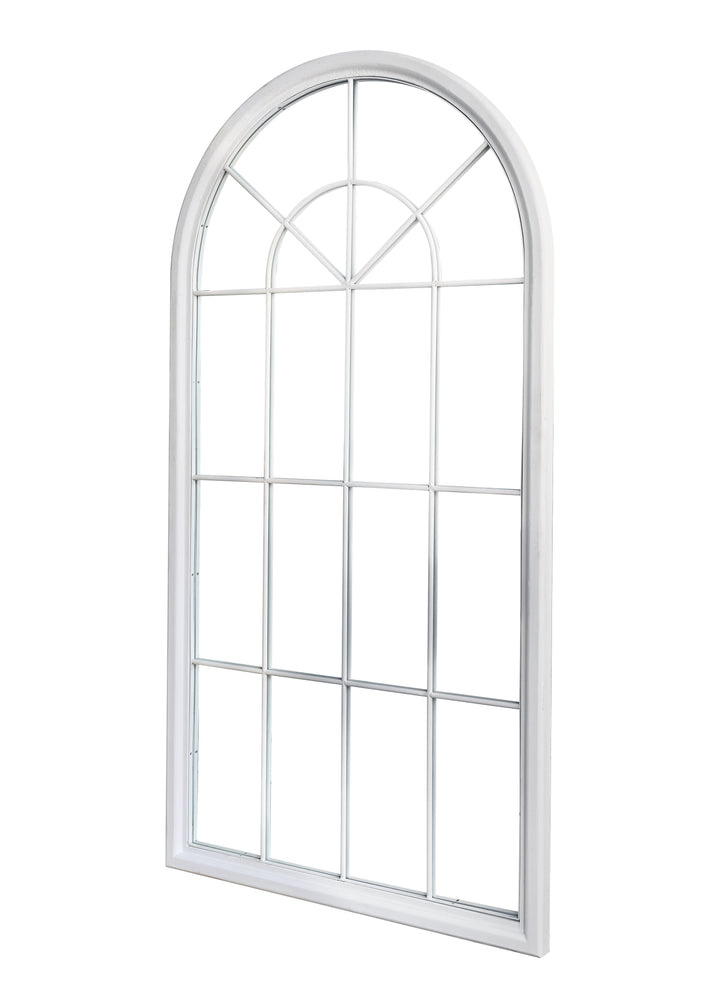 'Cathedral' Extra Long White Arched Wall Mirror