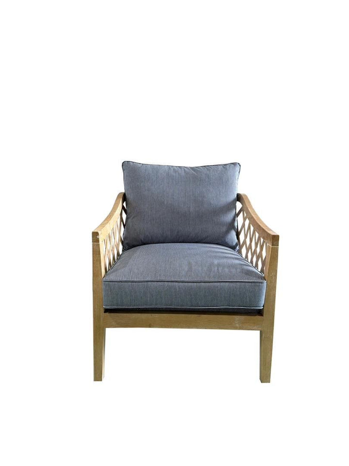 'Lattice'Oak And Linen Armchair