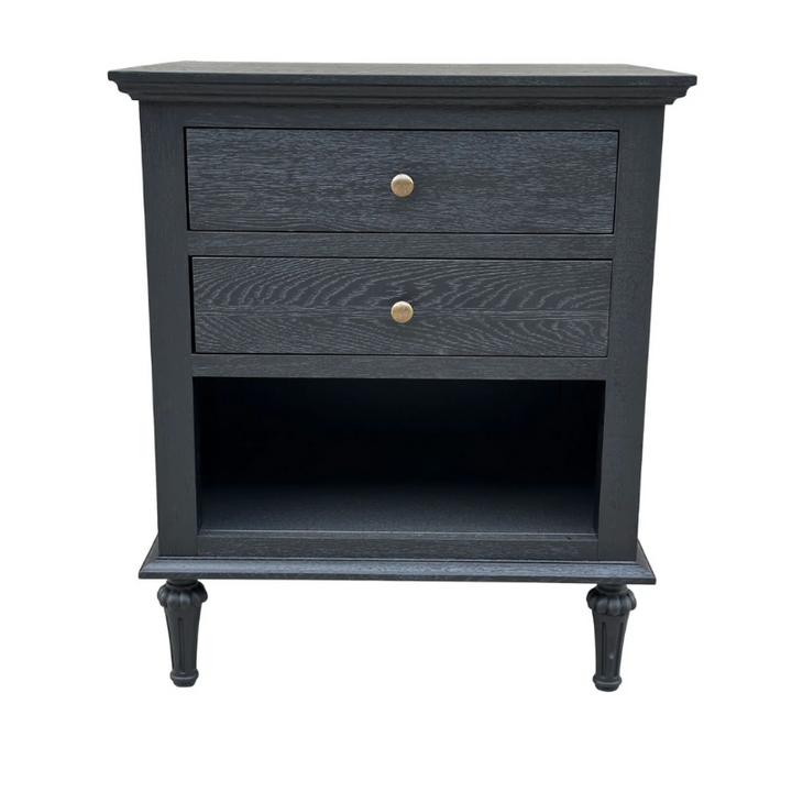 Ex floor Regency Rustic Black Bedside- 1 only