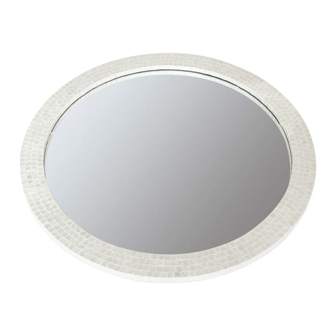 Classic Mother of Pearl Round Mirror 80cm