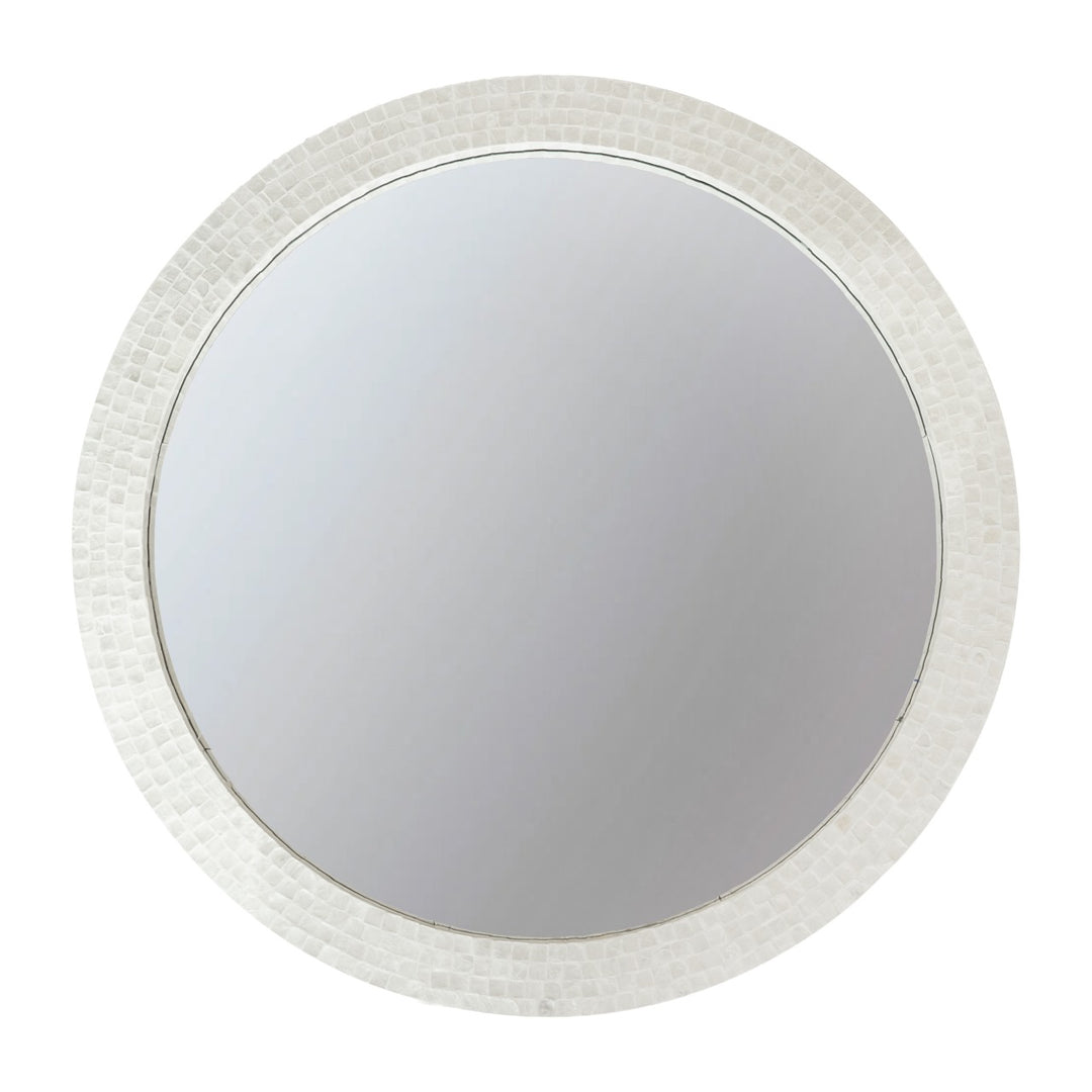 Classic Mother of Pearl Round Mirror 80cm