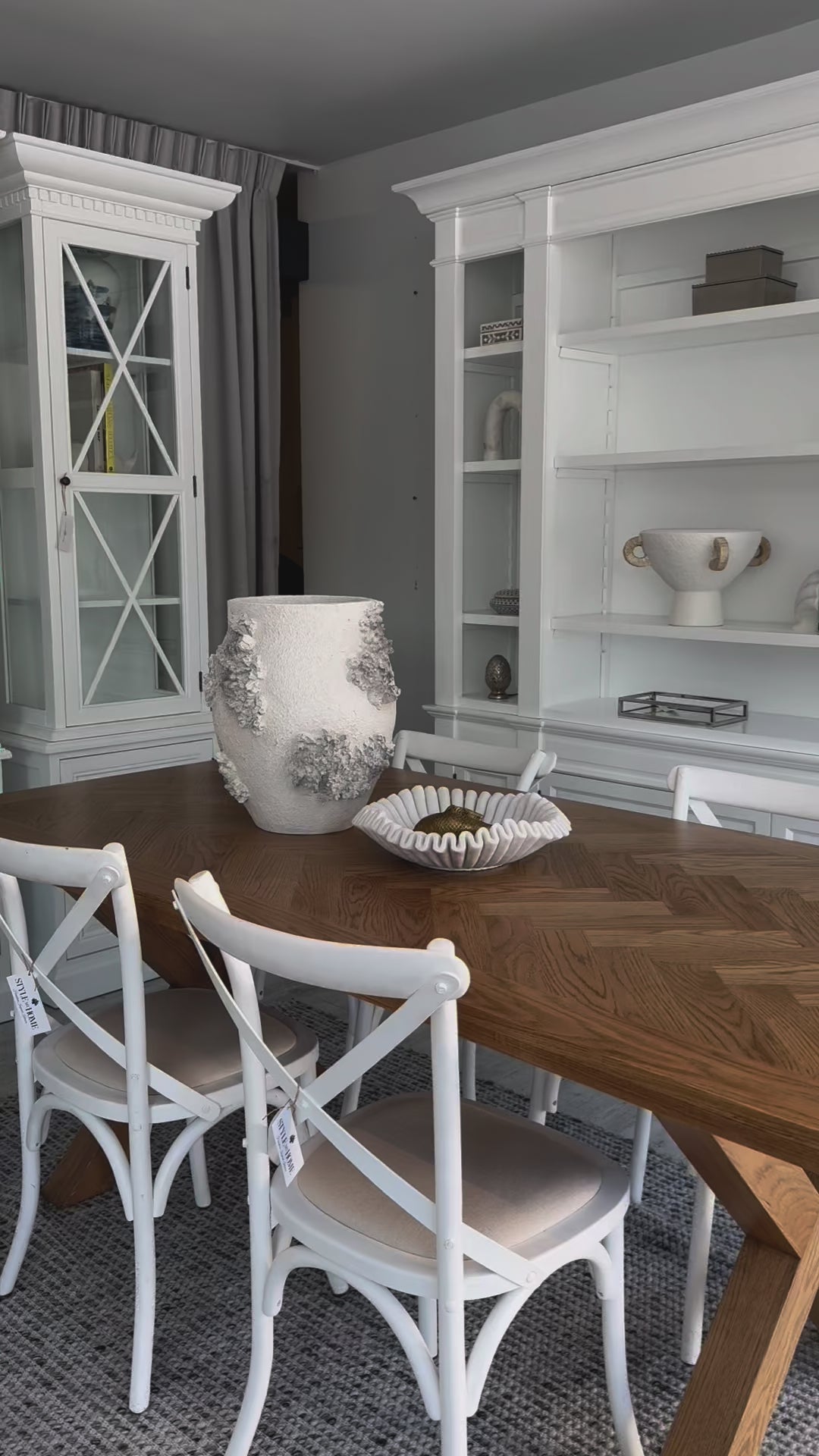 Herringbone Natural Oak Dining Table