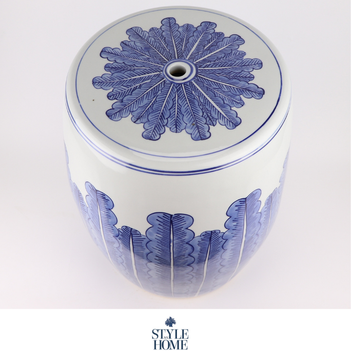 Open Bloom Hand-painted Ceramic Stool