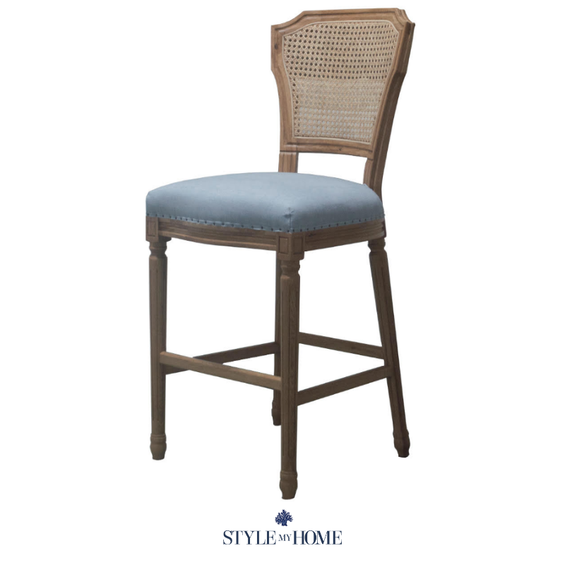 April luxury upholstered kitchen stool oak Hamptons French provincial 