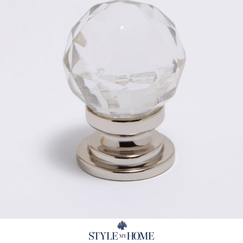 Glass Knob - Faceted Clear