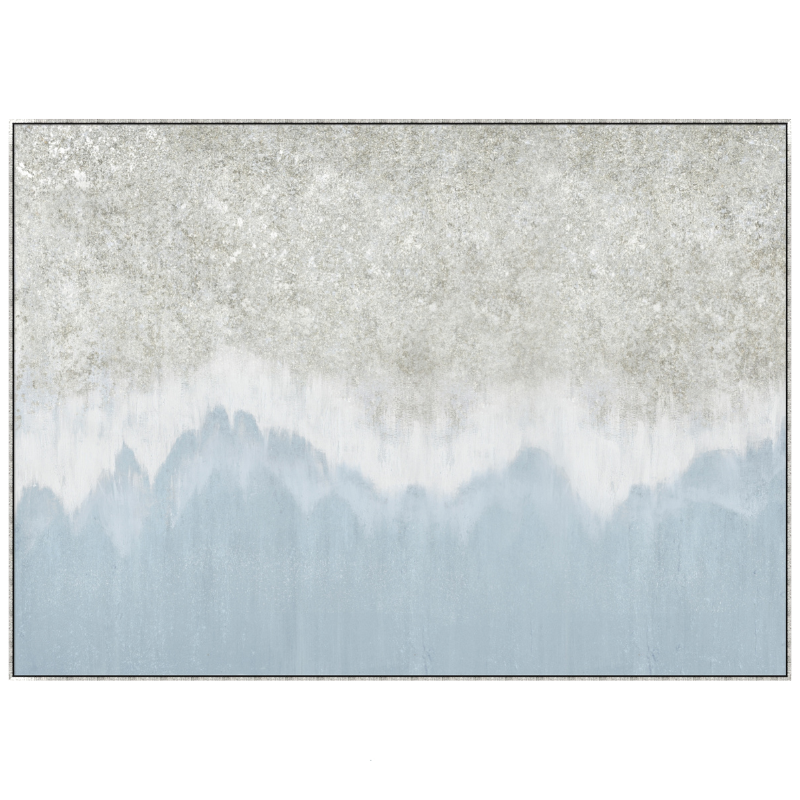 Surf Break Landscape Canvas In Antique Silver Frame