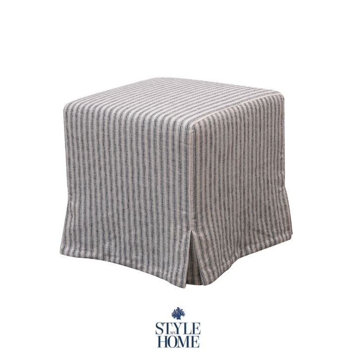 Coastal Hamptons cube ottoman