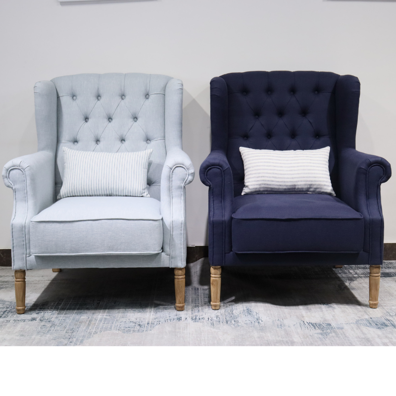 Hamptons wingback armchair