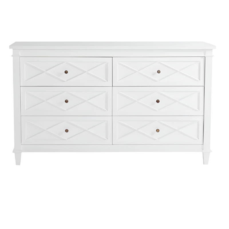 Hamptons 6 drawer chest 