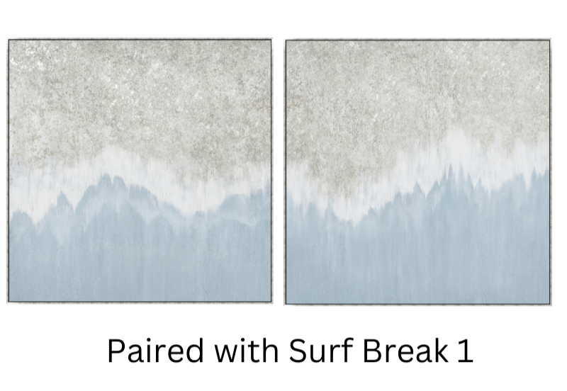 Surf Break 1 Canvas In Antique Silver Frame