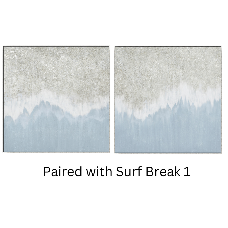 Surf Break 2 Canvas In Antique Silver Frame