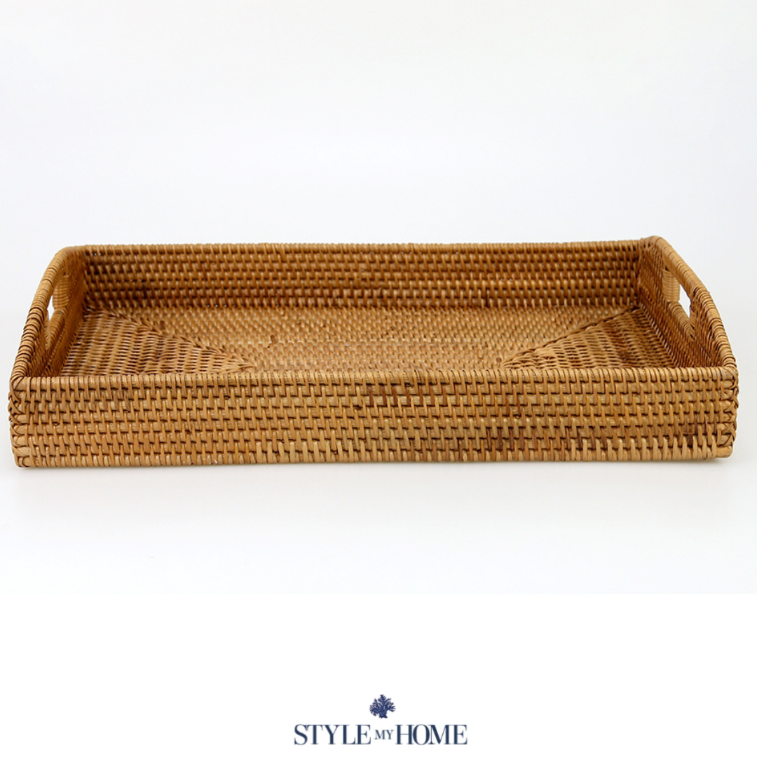 Morning Natural Rattan Tray Rectangle