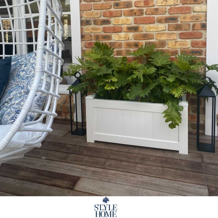 Hamptons Outdoor Rectangular Pvc Planter Box - White