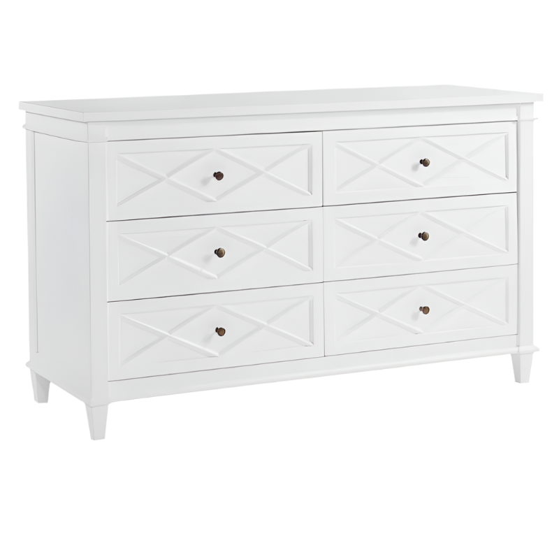 Hamptons 6 drawer chest 