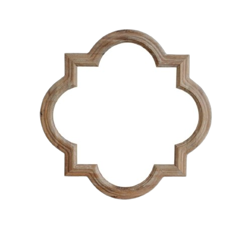 Quatrefoil Wood Mirror 90cm