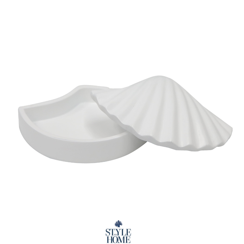 Seashells Trinket Box - White