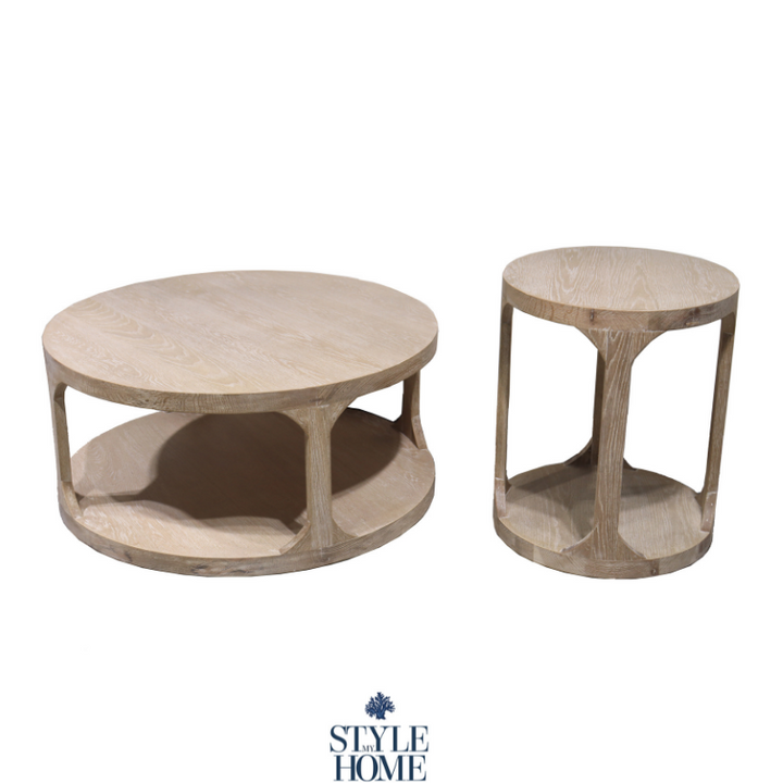 round oak side table