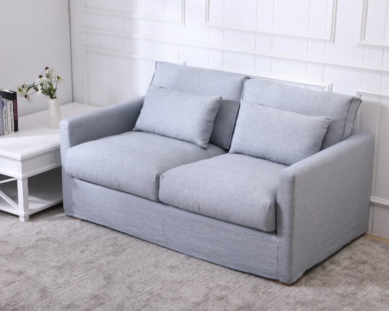 Coastal Hamptons linen slipcover sofa modern