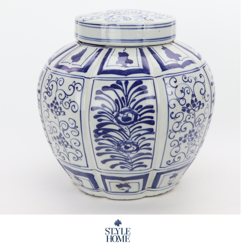 Imperial Sapphire Flat Lidded Jar 25cm