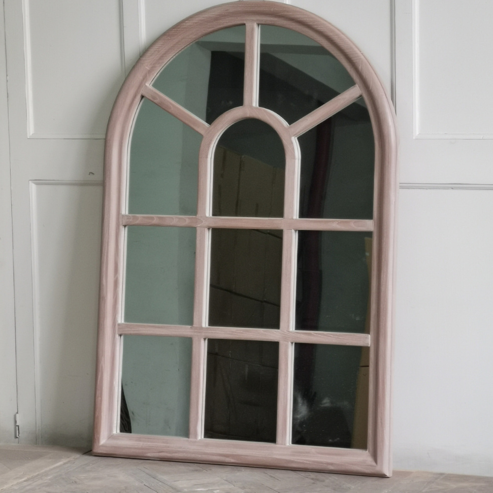 Cathedral Elm Arched Wall Mirror