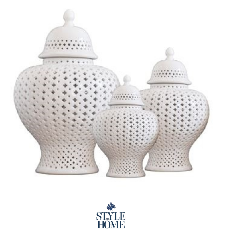 Temple Handmade White Ginger Jars